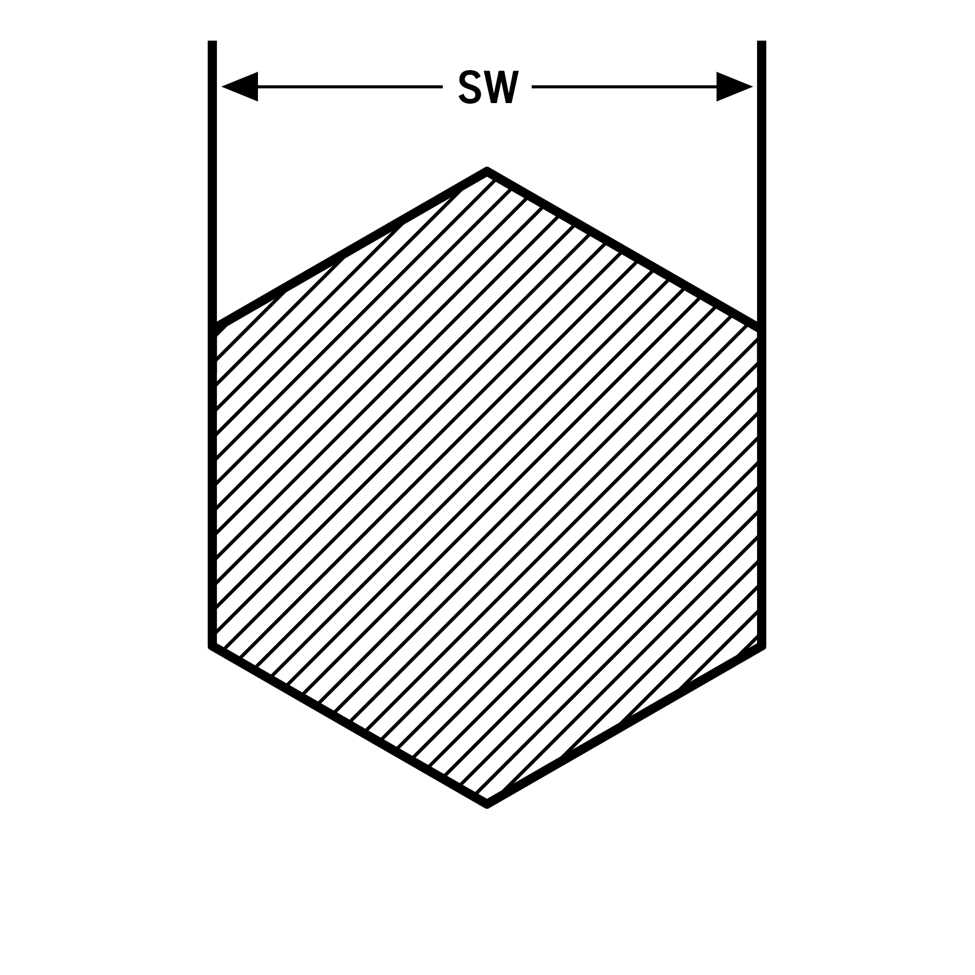 Zeichnung | Edelstahl Sechskantprofil | 1.4301 | V2A